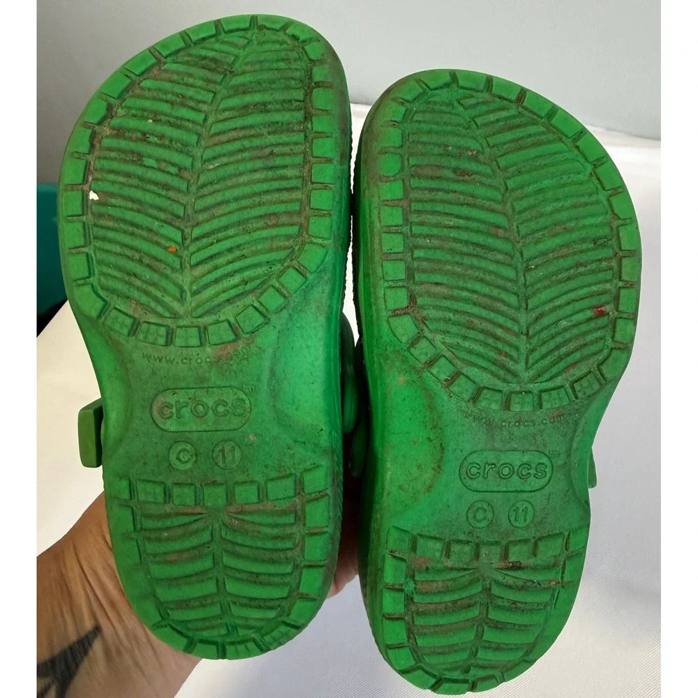 Crocs Boys Clogs C 11 Green Minecraft Creeper TNT Graphic Slip On Shoes Gamer